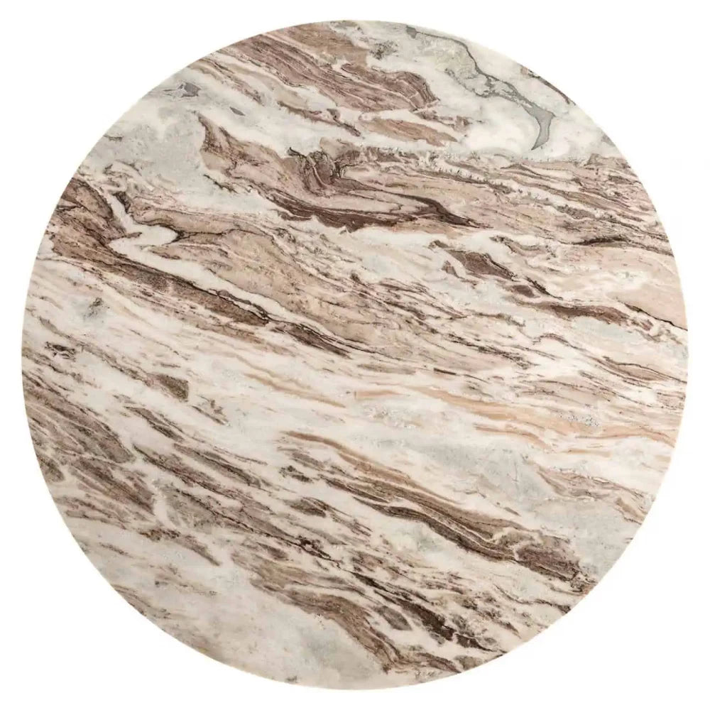Masa rotunda din Metal Alama si Marmura Multicolor H77xD140cm Bottega