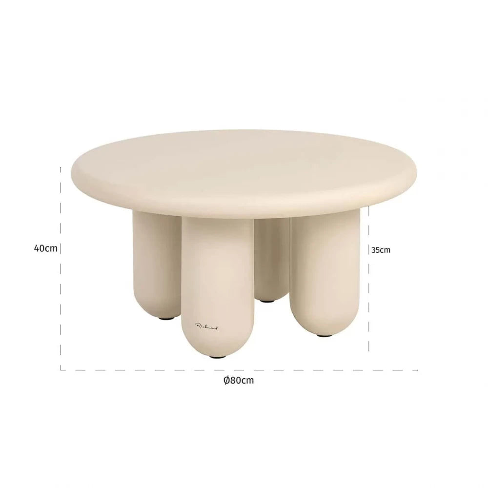 Masuta de cafea din MDF Bej H40xD80cm Calma