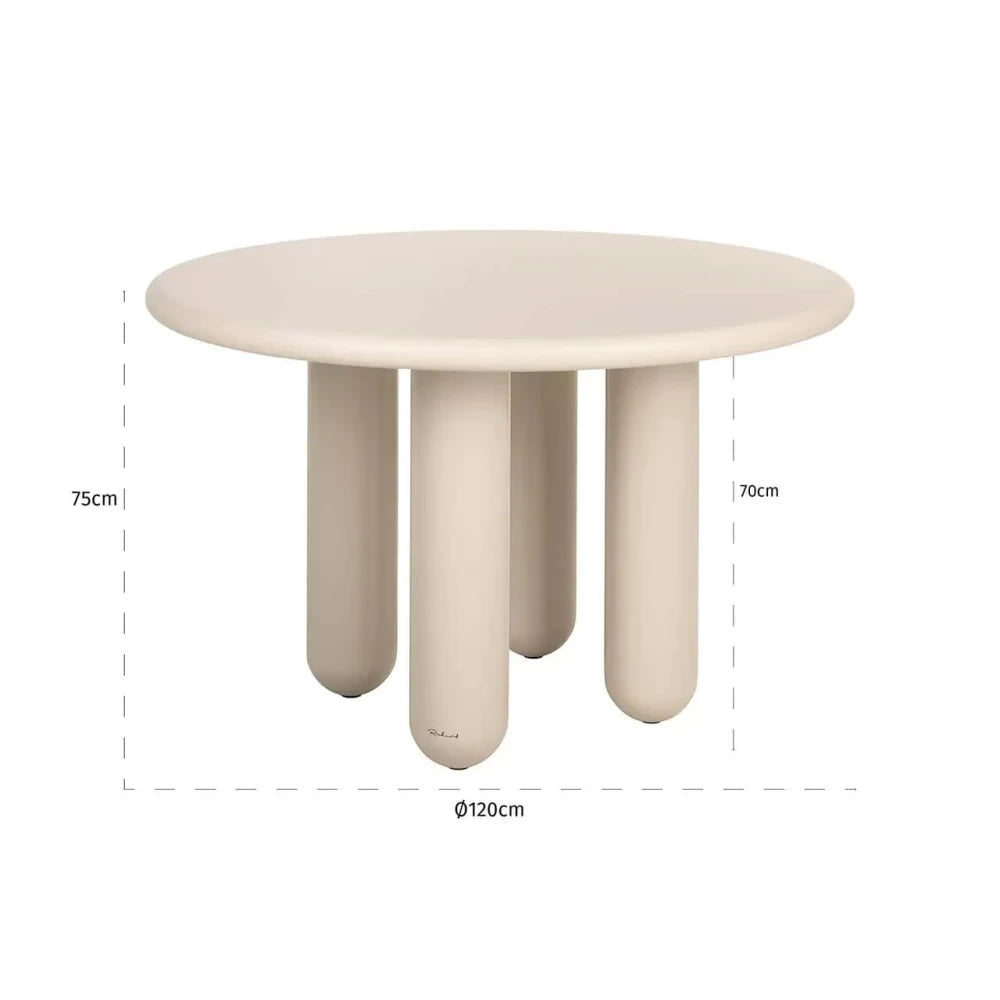 Masa rotunda din MDF Bej H75xD120cm Calma