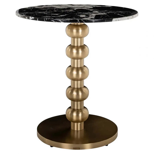 Masa rotunda din Otel inoxidabil Auriu si Marmura artificiala Negru H76xD75cm Witlox