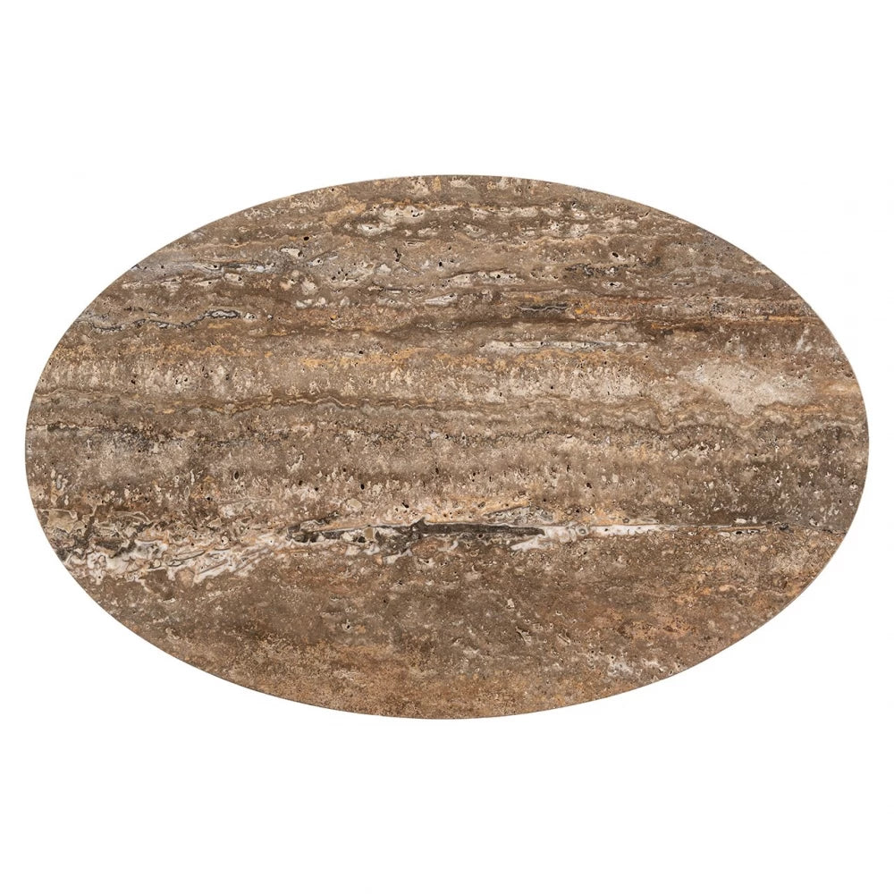 Masuta laterala din Metal  si Travertin/MDF Maro H63xL45.5cm Arosa