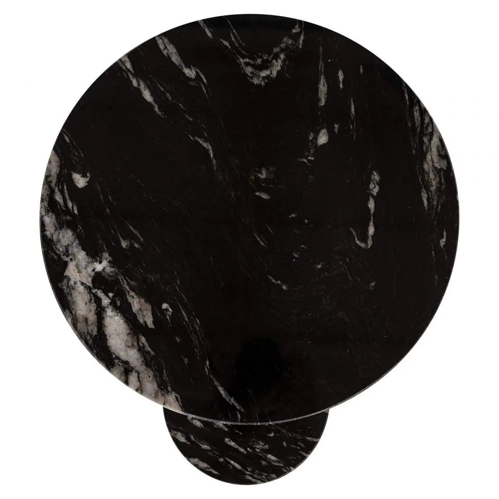 Masuta laterala din Metal Alama si Marmura/MDF Negru H57.5xL58cm Tibby