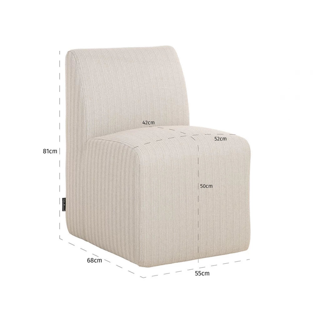 Fotoliu de exterior tapitat cu Stofa Bej H81xL55xA68cm Riva