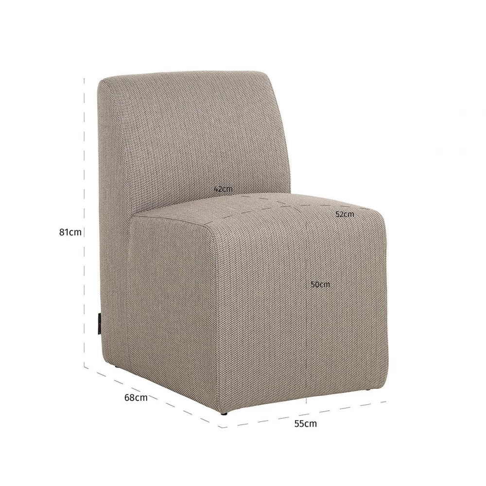 Fotoliu de exterior tapitat cu Stofa Maro taupe H81xL55xA68cm Riva