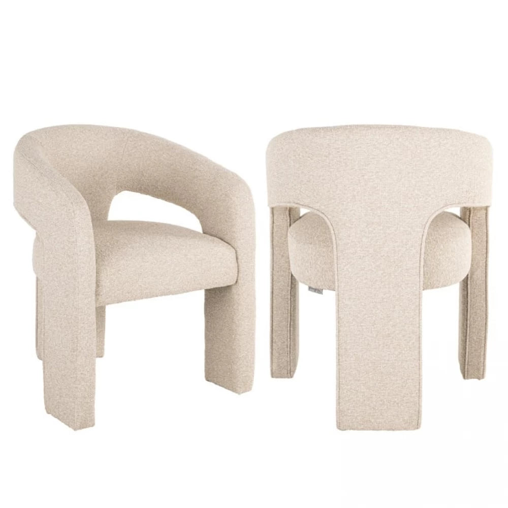 Scaun tapitat cu Stofa Bej H79xL64xA64cm Belle