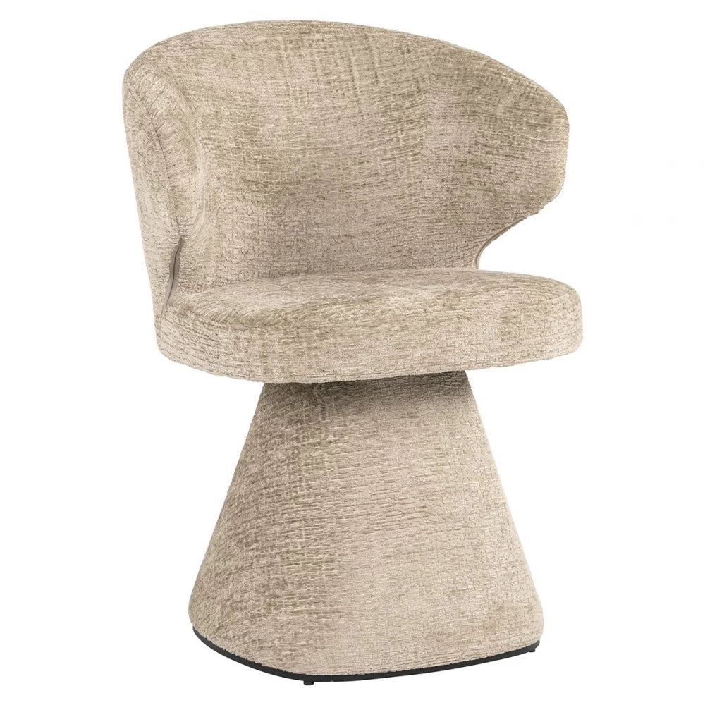 Scaun tapitat cu Chenille Bej si picioare din Metal Bej H81xL59xA60cm Gatsbi