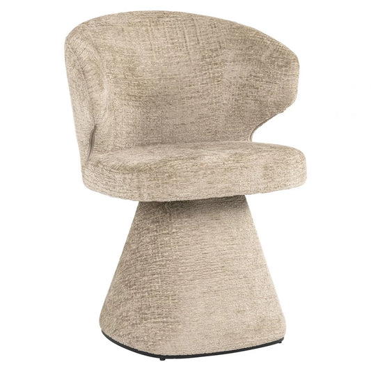 Scaun tapitat cu Chenille Bej si picioare din Metal Bej H81xL59xA60cm Gatsbi