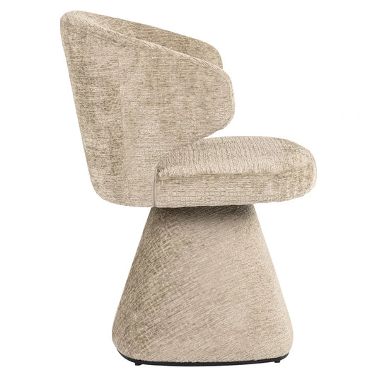 Scaun tapitat cu Chenille Bej si picioare din Metal Bej H81xL59xA60cm Gatsbi