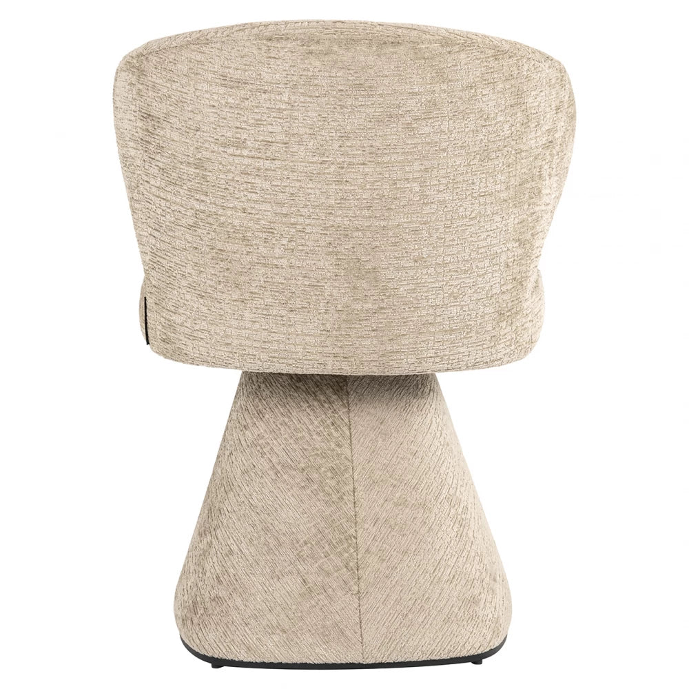 Scaun tapitat cu Chenille Bej si picioare din Metal Bej H81xL59xA60cm Gatsbi