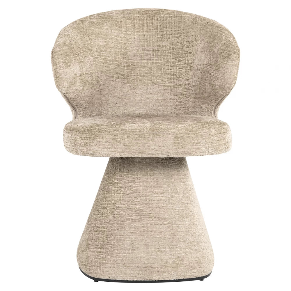 Scaun tapitat cu Chenille Bej si picioare din Metal Bej H81xL59xA60cm Gatsbi