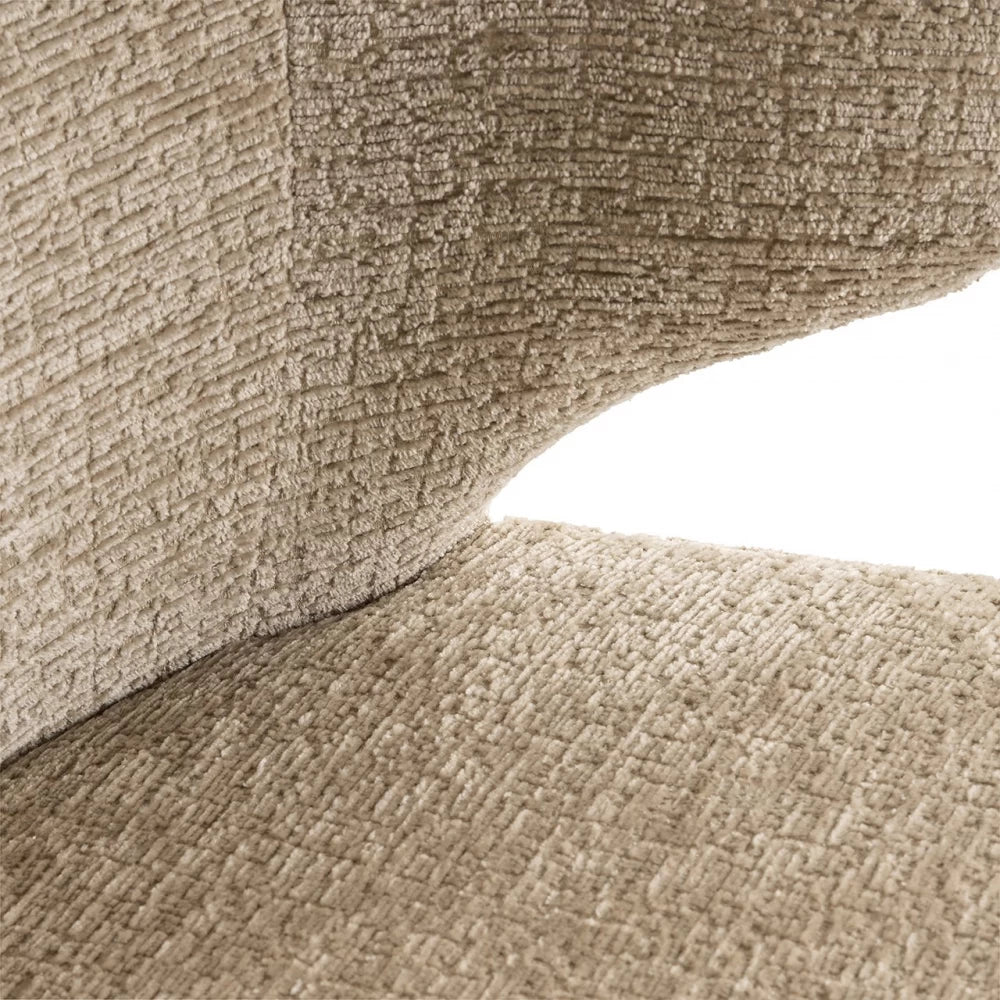 Scaun tapitat cu Chenille Bej si picioare din Metal Bej H81xL59xA60cm Gatsbi