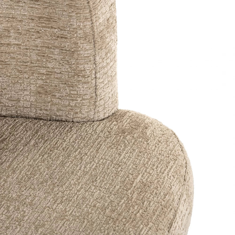 Scaun tapitat cu Chenille Bej si picioare din Metal Negru H77xL64xA62cm Cheyenne