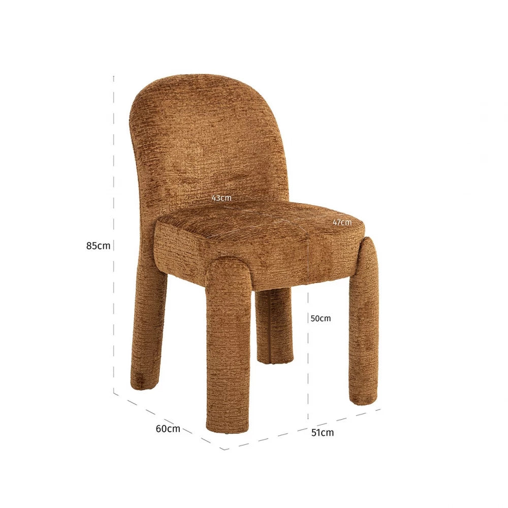 Scaun tapitat cu Stofa Maro cognac H85xL51xA60cm Brandi