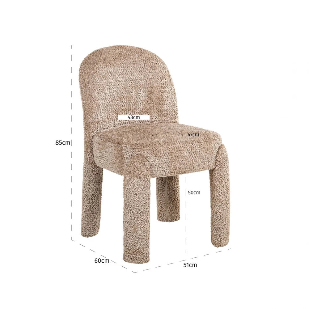 Scaun tapitat cu Stofa Bej H85xL51xA60cm Brandi