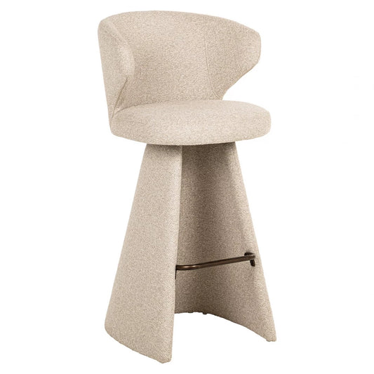 Scaun de bar tapitat cu Stofa Bej H103xL54xA56cm Gatsbi