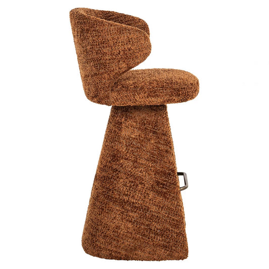 Scaun de bar tapitat cu Stofa Maro cinnamon H103xL54xA56cm Gatsbi
