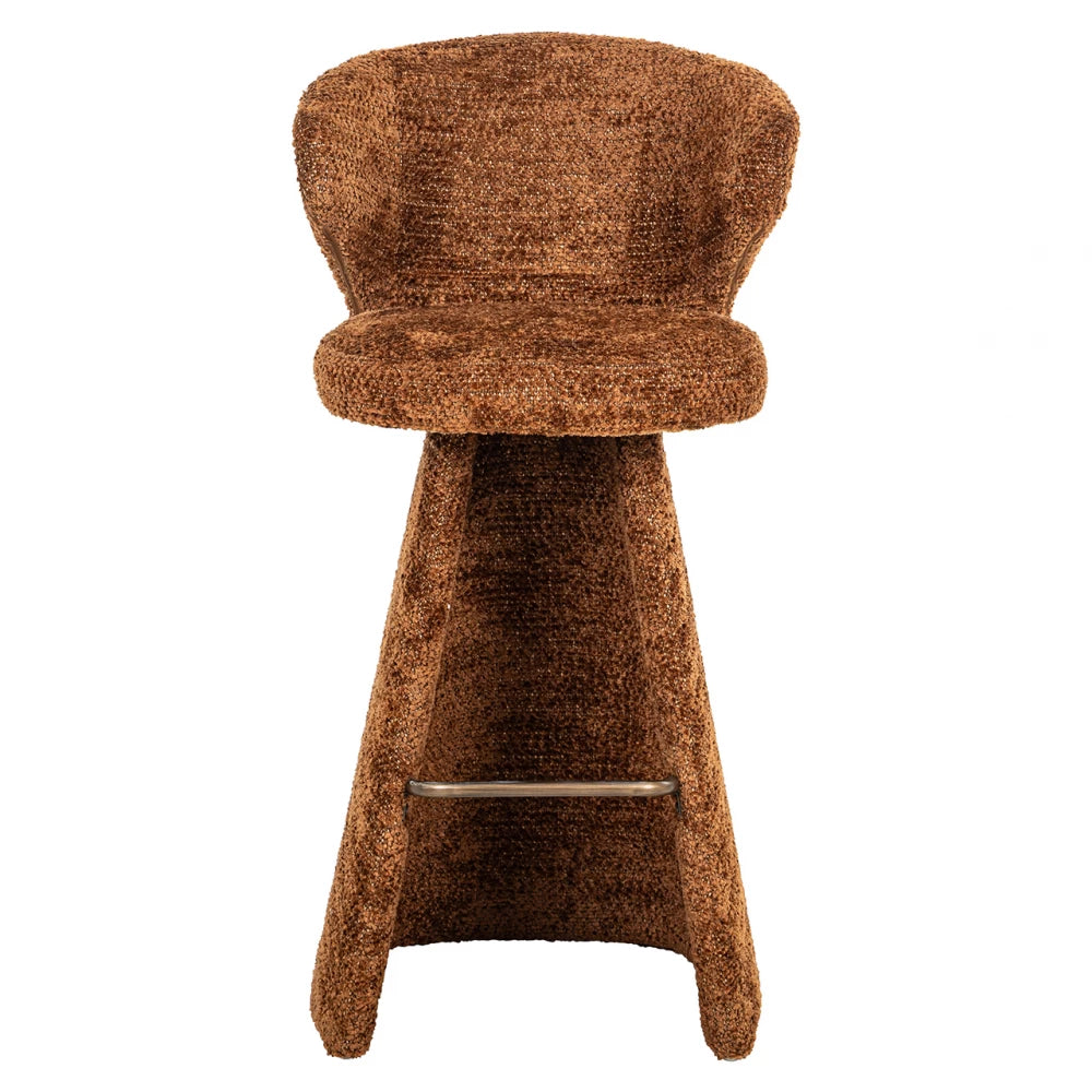 Scaun de bar tapitat cu Stofa Maro cinnamon H103xL54xA56cm Gatsbi
