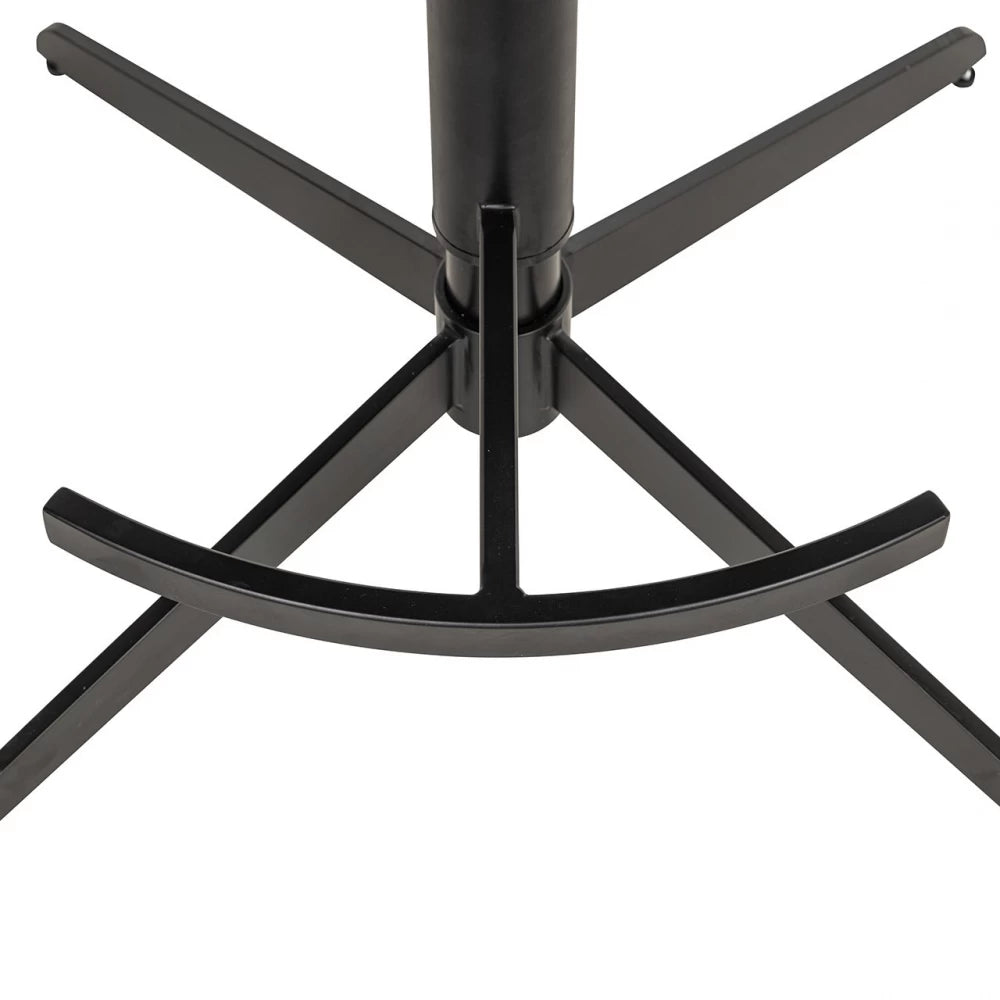 Scaun de bar tapitat cu Stofa Bej si picioare din Metal Negru H92-111xL53xA56cm Cheyenne