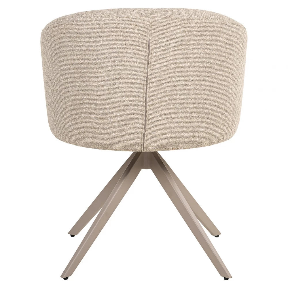 Scaun tapitat cu Stofa Bej si picioare din Metal Bej H79xL62xA62cm Olivia