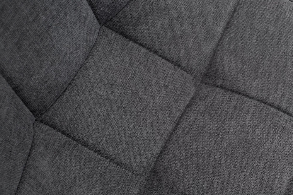 Set 2 scaune tapitat cu Stofa Gri inchis si picioare din Metal Negru H88xL46xA63cm Miami