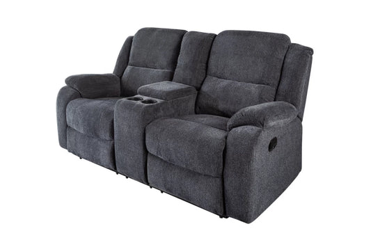 Canapea cu functie relaxare tapitata cu Stofa Gri inchis L185cm Hollywood