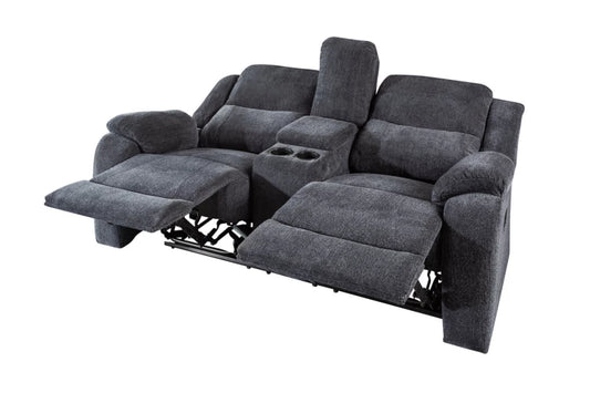 Canapea cu functie relaxare tapitata cu Stofa Gri inchis L185cm Hollywood