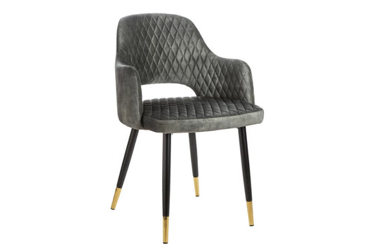 Set 2 scaune cu brate tapitat cu Catifea Verde si picioare din Metal Negru/Auriu H81xL54xA56cm Paris