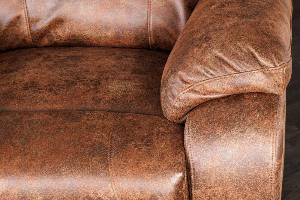 Canapea cu functie relaxare tapitata cu Poliester Maro L188cm Hollywood