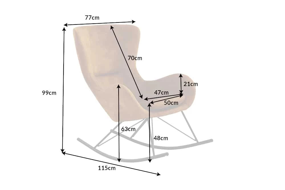 Balansoar tapitat cu Catifea Galben si picioare din Metal Negru H99xL77xA115cm Scandinavia swing