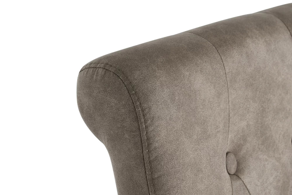 Set 2 scaune tapitat cu Microfibra Maro taupe si picioare din Lemn de pin Maro H110xL45xA50cm Casa