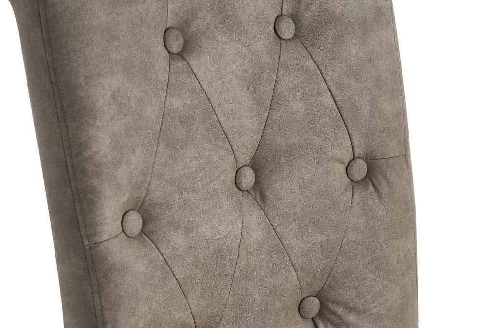 Set 2 scaune tapitat cu Microfibra Maro taupe si picioare din Lemn de pin Maro H110xL45xA50cm Casa