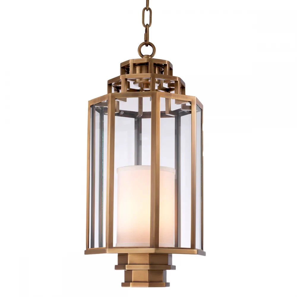 Pendul din Metal Alama si Sticla Transparent H55xD24cm Monticello S Eichholtz