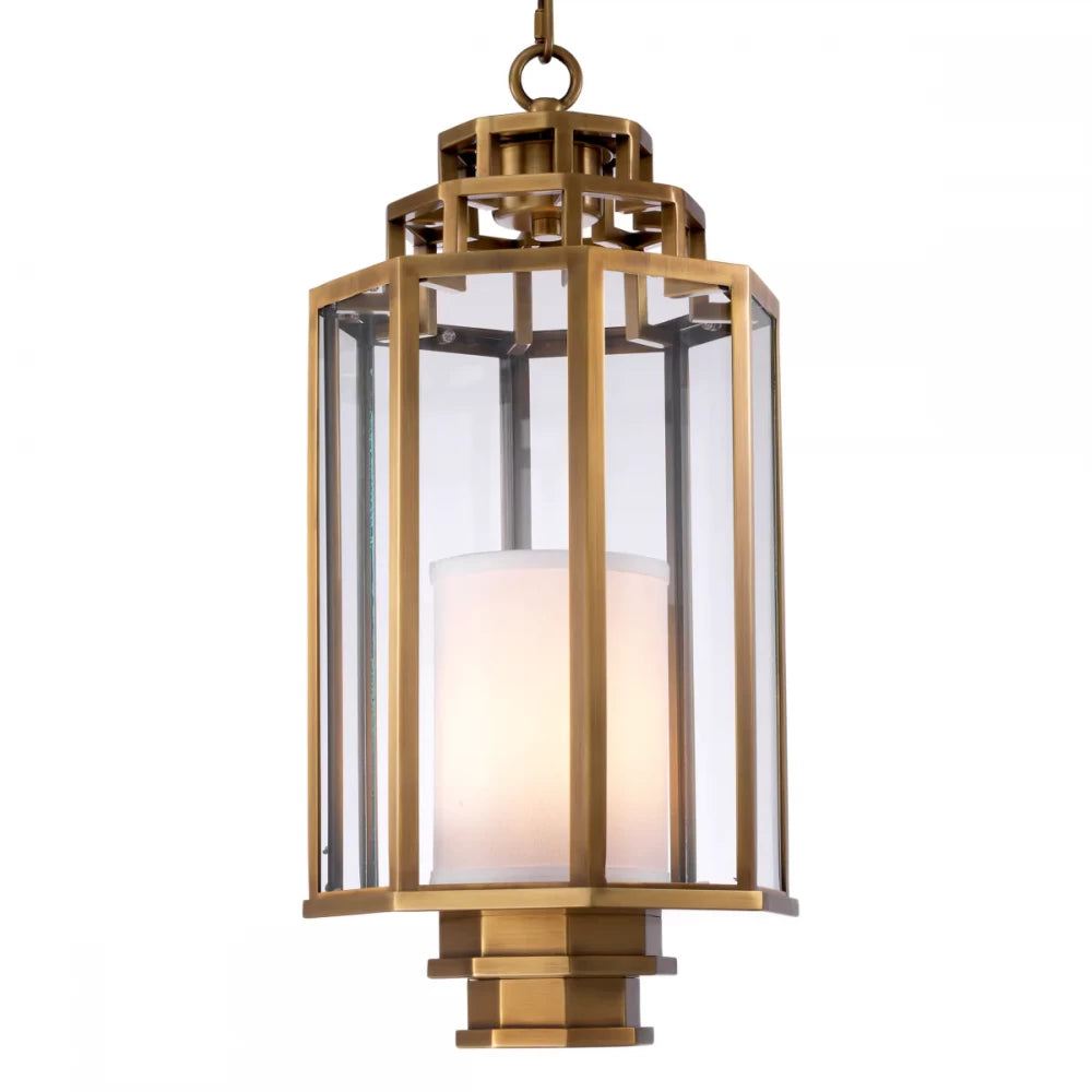 Pendul din Metal Alama si Sticla Transparent H55xD24cm Monticello S Eichholtz
