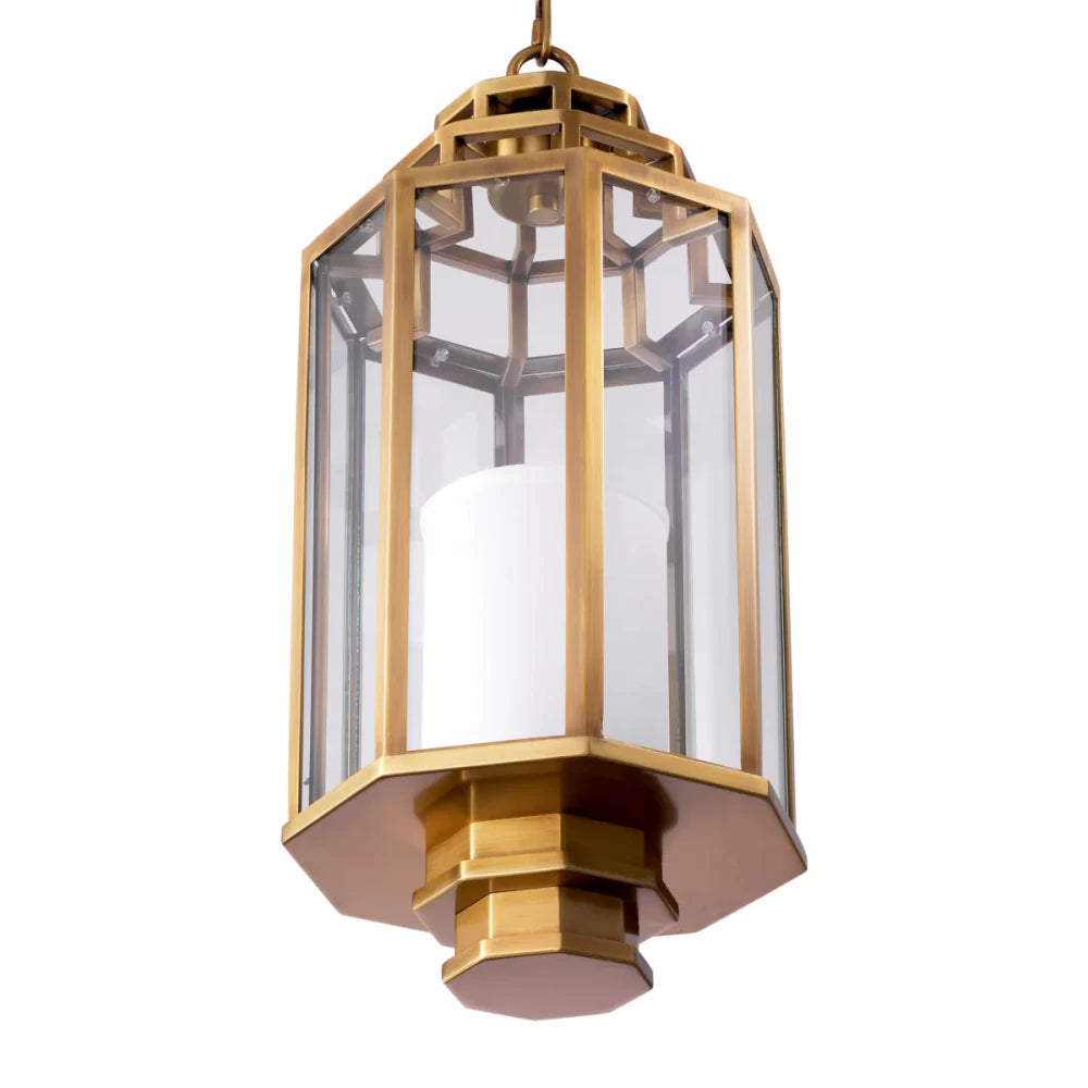 Pendul din Metal Alama si Sticla Transparent H55xD24cm Monticello S Eichholtz