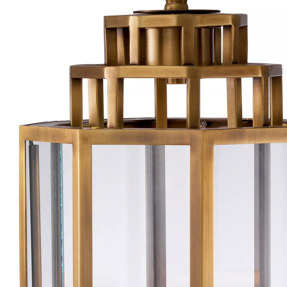 Pendul din Metal Alama si Sticla Transparent H55xD24cm Monticello S Eichholtz