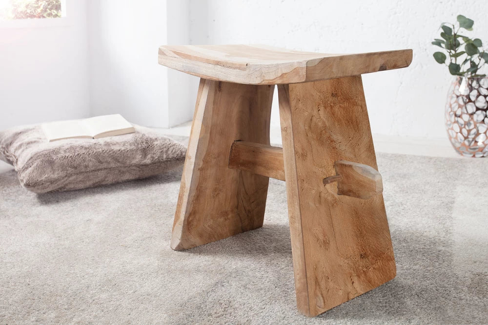 Taburet din Lemn de tec Maro H45xL40cm Zen