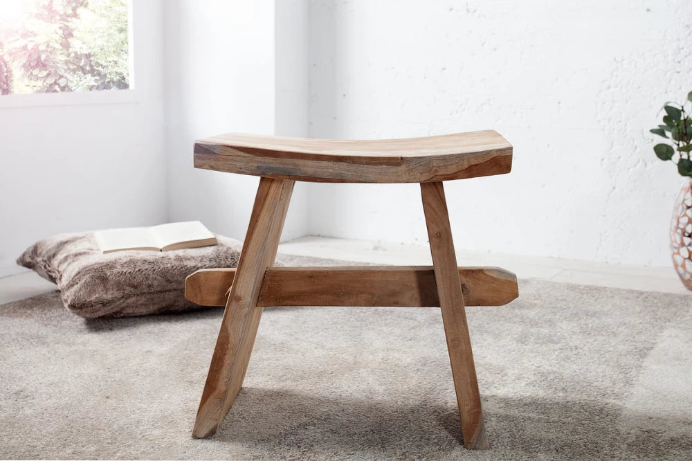 Taburet din Lemn de tec Maro H45xL40cm Zen