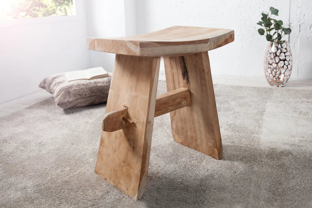 Taburet din Lemn de tec Maro H45xL40cm Zen