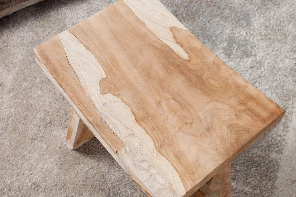 Taburet din Lemn de tec Maro H45xL40cm Zen