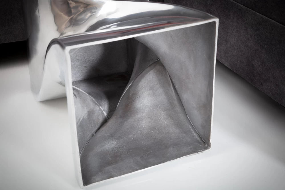 Masuta laterala din Metal Argintiu H45xL30cm Twist