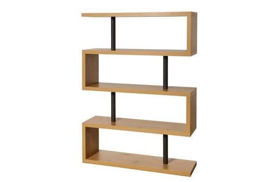 Etajera din MDF Maro si MDF/Metal Maro/Negru L120xH165cm SNAKE