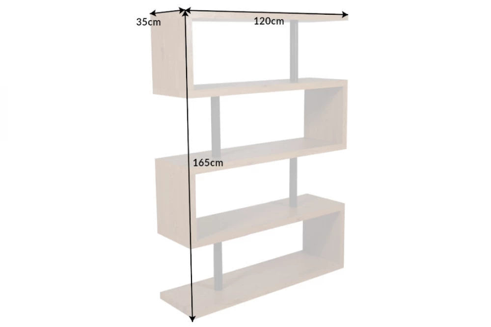 Etajera din MDF Maro si MDF/Metal Maro/Negru L120xH165cm SNAKE