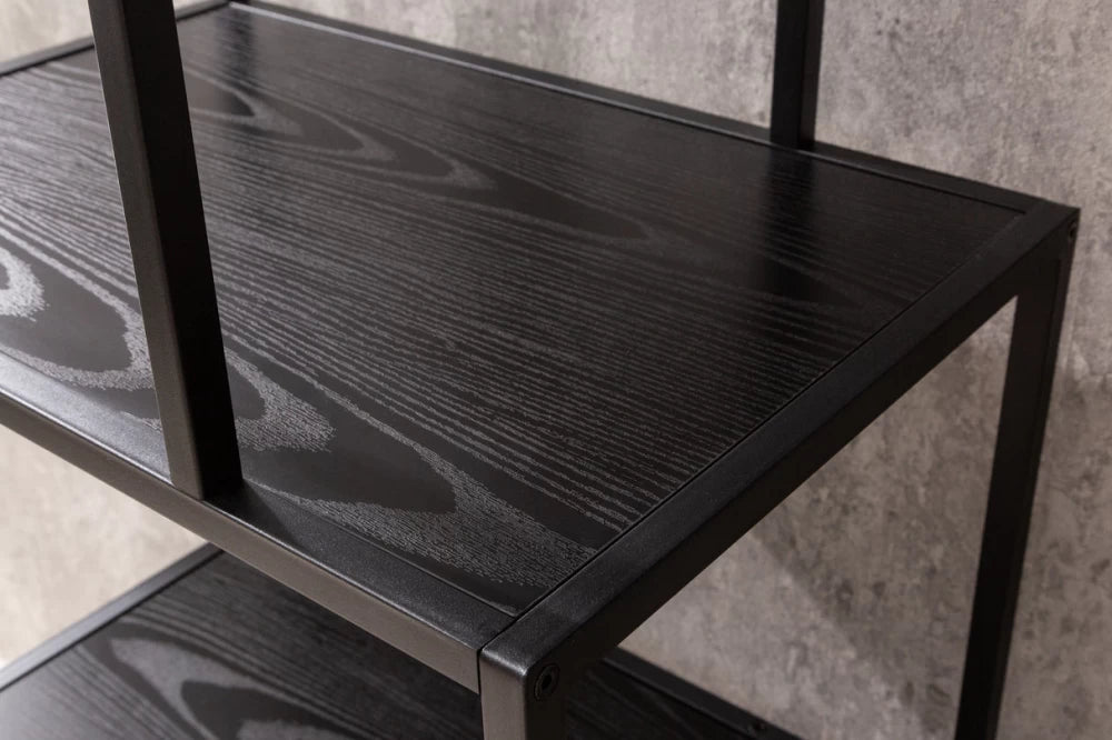 Etajera din MDF Negru si Metal Negru L77xH185cm SLIM LINE