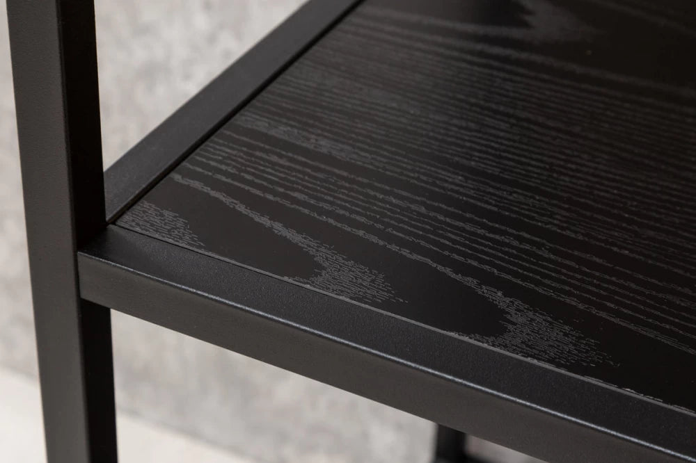 Etajera din MDF Negru si Metal Negru L77xH185cm SLIM LINE