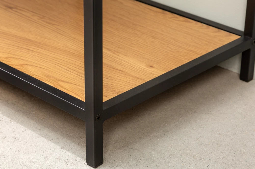 Etajera din MDF Maro si Metal Negru L77xH185cm SLIM LINE