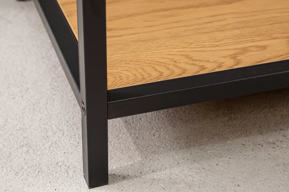 Etajera din MDF Maro si Metal Negru L114xH185cm SLIM LINE