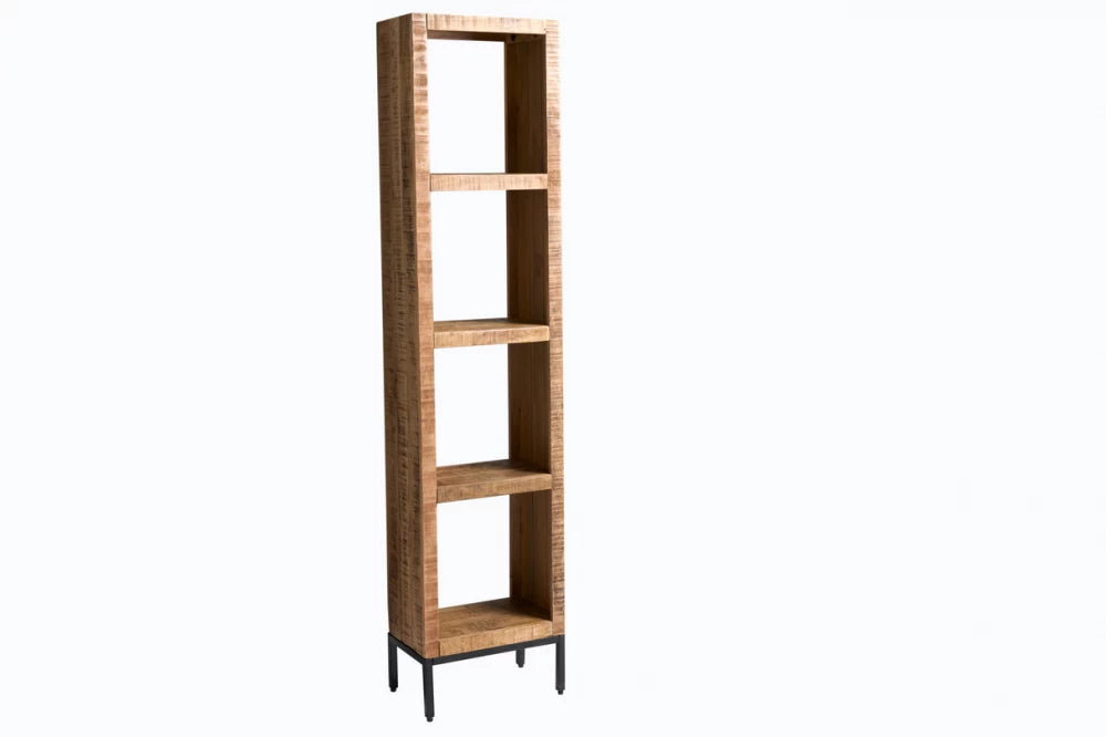 Etajera din Lemn de mango Maro si Metal Negru L40xH176cm IRON CRAFT