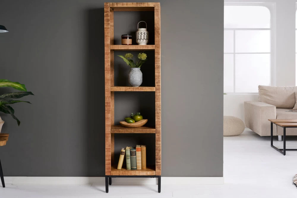 Etajera din Lemn de mango Maro si Metal Negru L40xH176cm IRON CRAFT