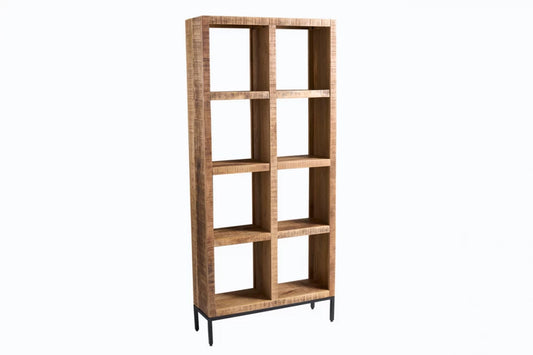 Etajera din Lemn de mango Maro si Metal Negru L80xH176cm IRON CRAFT