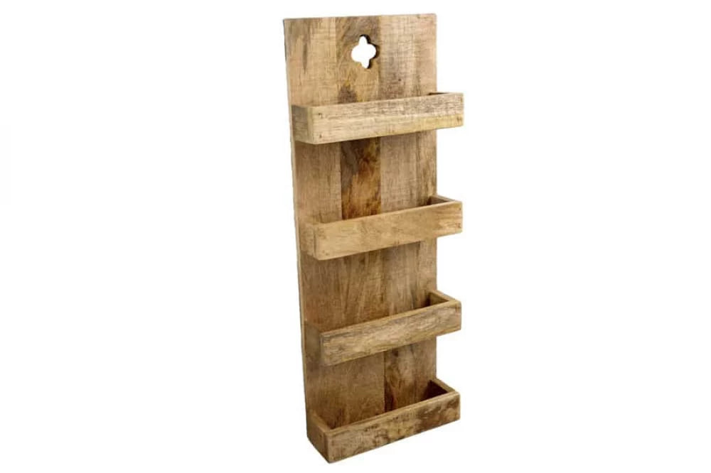 Raft de perete din Lemn de mango Maro L30xH80cm HEMINGWAY